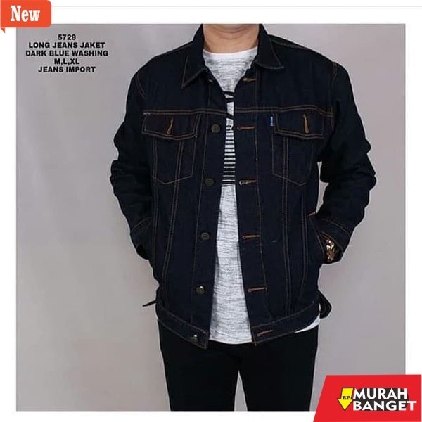 Garut เสื้อแจ็คเก็ตหนังผู้ชาย WAREHOUSE MENS PLAIN JEANS JACKET - DENIM JEANS - MENS JEANS - PICTURE