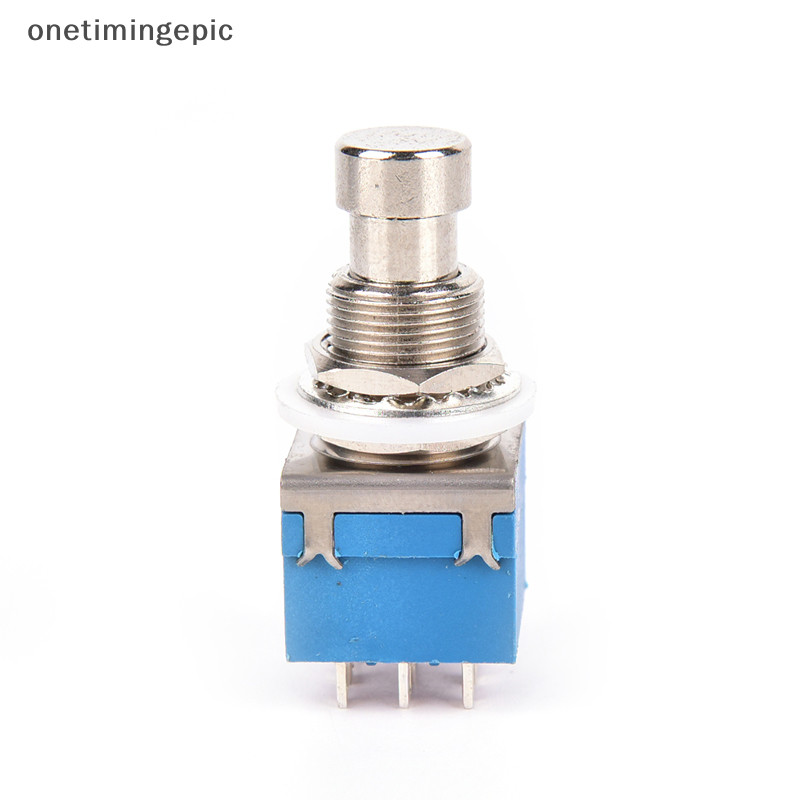 Onetimingepic 1x 9-pin 3PDT กีตาร์กล่องเหยียบ Stomp เท้าสวิทช์โลหะ True Bypass สีฟ้า Onetimingepic