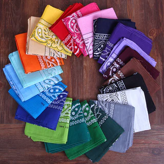 55x55 ซม.Headscarf ผ้าเช็ดหน้าสแควร์สีสันกีฬา Paisley Tie-Dye Bandanas แฟชั่นสุภาพสตรี Headscarf ผู้หญิง Neckerchief