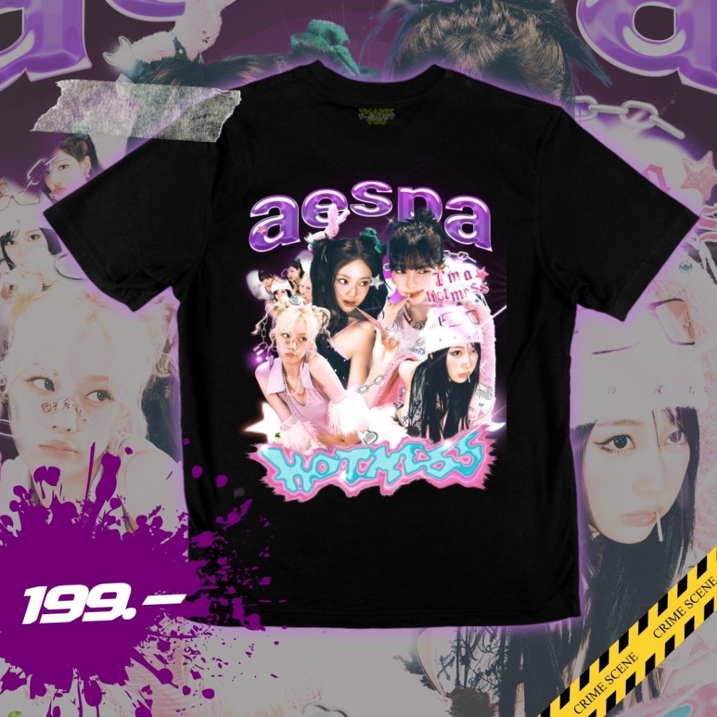 AESPA T-shirt [พร้อมส่ง] เสื้อยืดคอกลม เสื้อยืดแฟชั่น แขนสั้น เสื้อยืด cotton 100% Aespa - kpop shir