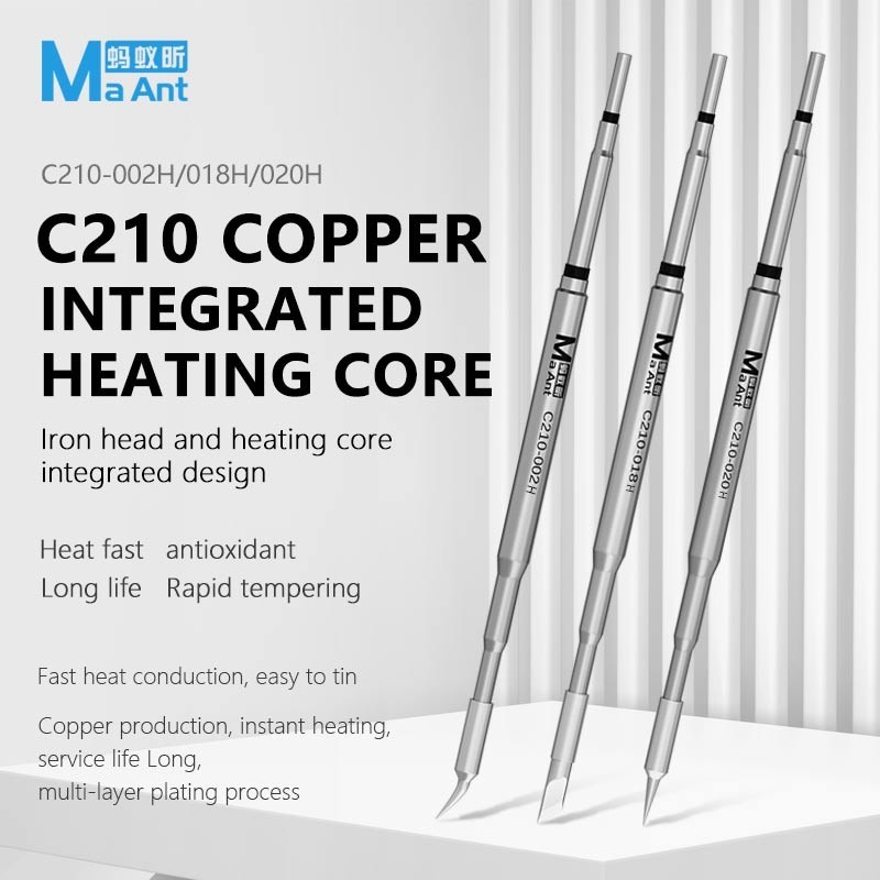 Maant C210 H ปลายหัวแร้ง Universal JBC Quick Work T26 สถานีบัดกรีปลายตรงปลายโค้งเหล็กไฟฟ้าหัวแร้ง