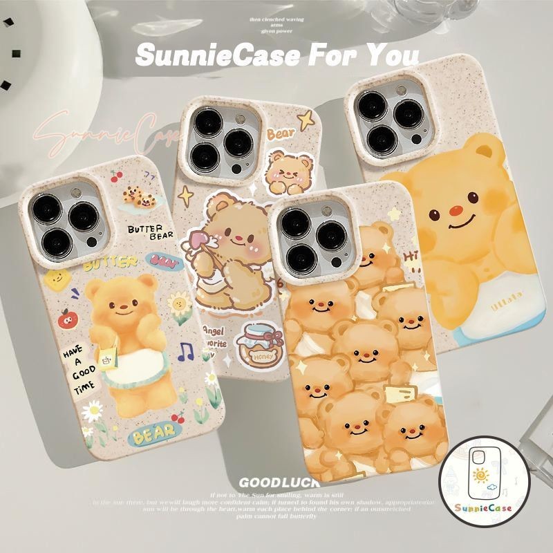 ตลกดีนะ Butter bear น่ารักจัง แฟชั่น ดูเดิล แฟชั่น iPhone 15 13 11 12 14 Pro Max 7 6 6s 8 Plus X XR XS Max เคส