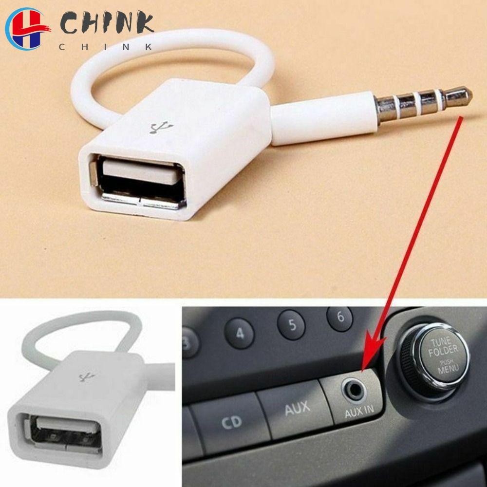 Chink รถ Aux To USB, USB ถึง 3.5 มม.อุปกรณ์เสริมในรถยนต์สายอะแดปเตอร์แบบพกพาเครื่องเสียงรถยนต์สายอะแดปเตอร์ USB พอร์ตแฟลชไดรฟ์