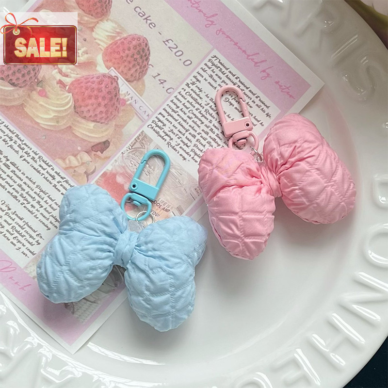 Bl หวาน Simple Bowknot พวงกุญแจแฟชั่นอินเทรนด์ 3D โบว์จี้พวงกุญแจสําหรับผู้หญิงสาวสร้างสรรค์กระเป๋าเป้สะพายหลังแขวนตกแต่งของขวัญ A