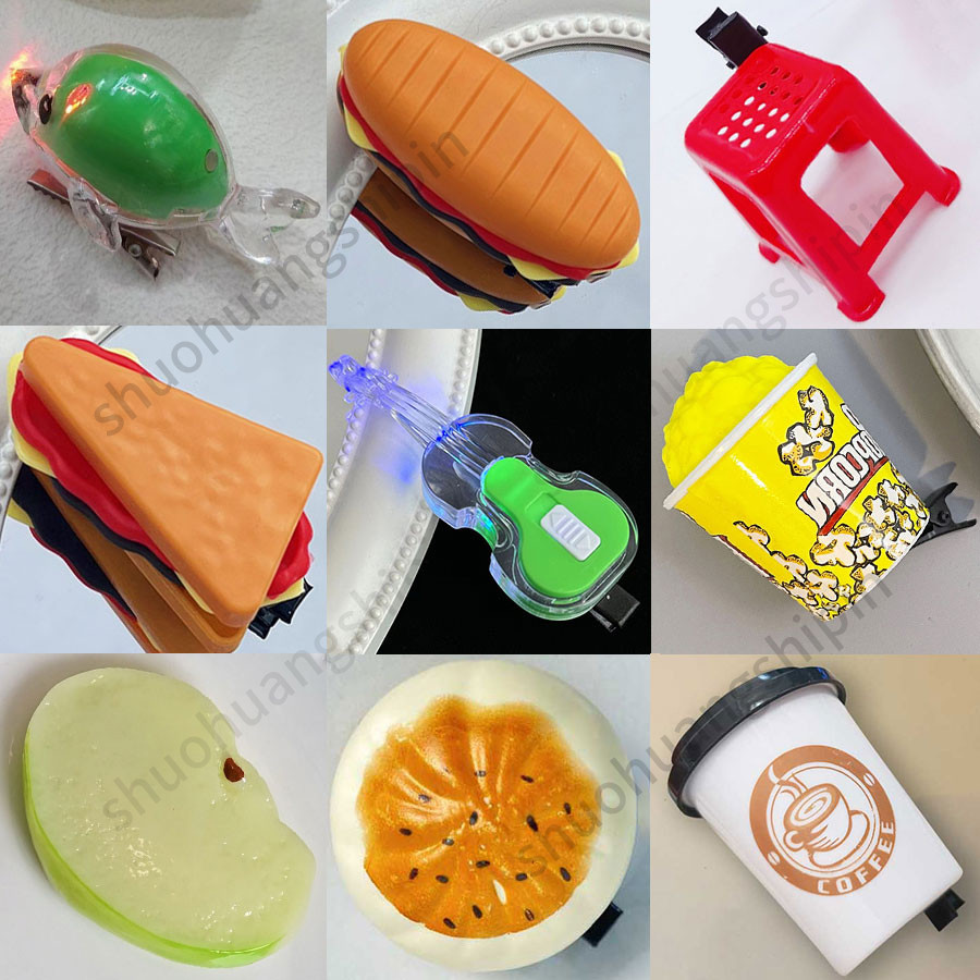 จําลองวัตถุจริงน่ารักที่ไม่ซ้ํากันตลกแฟชั่นกิ๊บการ์ตูนสนุก
