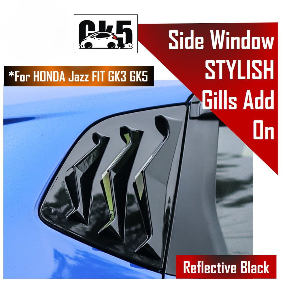 Honda Jazz/Fit GK GK3 GK5 รถหน้าต่างด้านข้าง Louver Scoop Vent ด้านหลัง Quarter หน้าต่าง