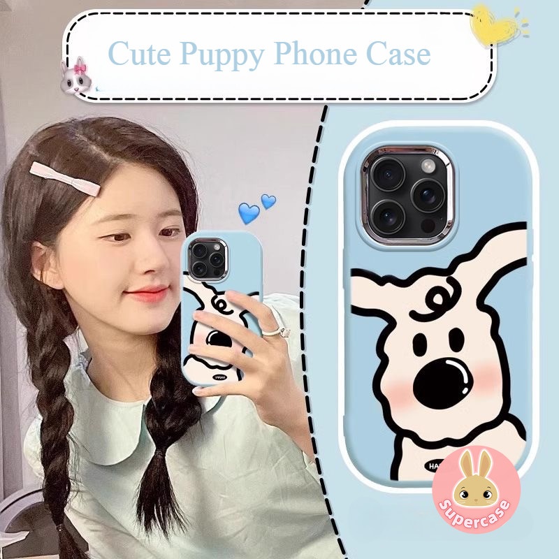 น่ารักสีขาวสุนัขสําหรับoppo Reno 12 Pro 11F 11 10 Pro 8Z 7Z 8 7 4G Lite 9 7 Pro 8 5G 7 SE 6 5k 5 4 Pro 4 SE A1 A98 F23 R17 สีขาวหยิกลูกสุนัข เคสโทรศัพท์ ฝาครอบกล้อง