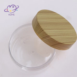 [mayhome] ภาชนะขวดใสเปล่าพร้อมฝาปิดไม้เทียมพลาสติก {TH}