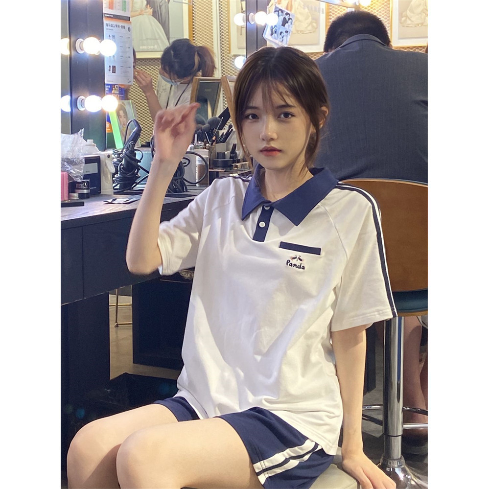 ส่งไวจากไทย TAYCEN M-2XL เสื้อโปโล แขนสั้น เสื้อยืด ผู้หญิง เสื้อสาวอวบ งานปัก เกาหลี โอเวอร์ไซส์