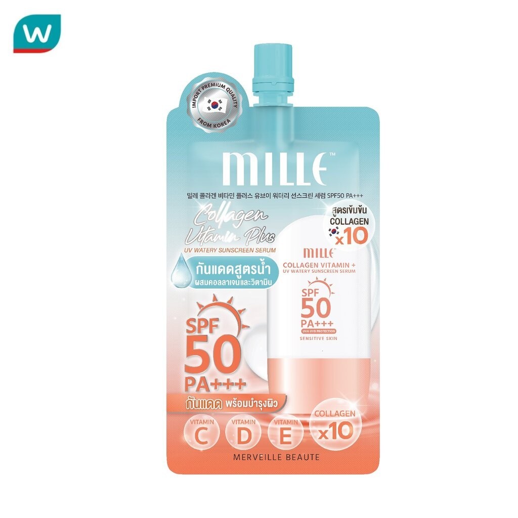 Mille มิลเล่ สเนล คอลลาเจน วอเทอรี ซันสกรีน SPF50 PA+++ 6ก.