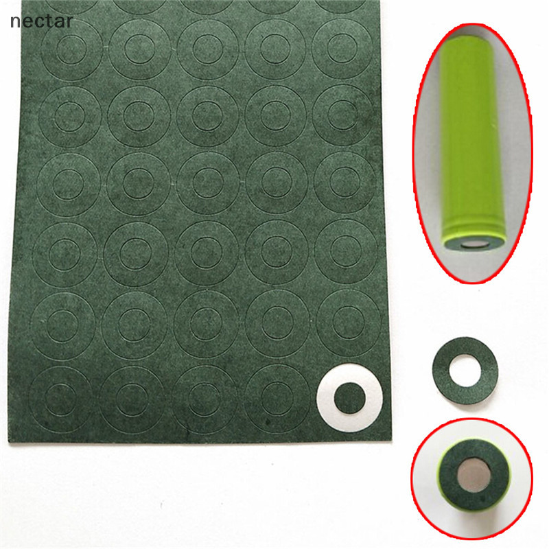 Tar 100 ชิ้น 1S 18650 ปะเก็นฉนวนกันความร้อนกระดาษข้าวบาร์เลย์ Insulag กาว Patch Pad N
