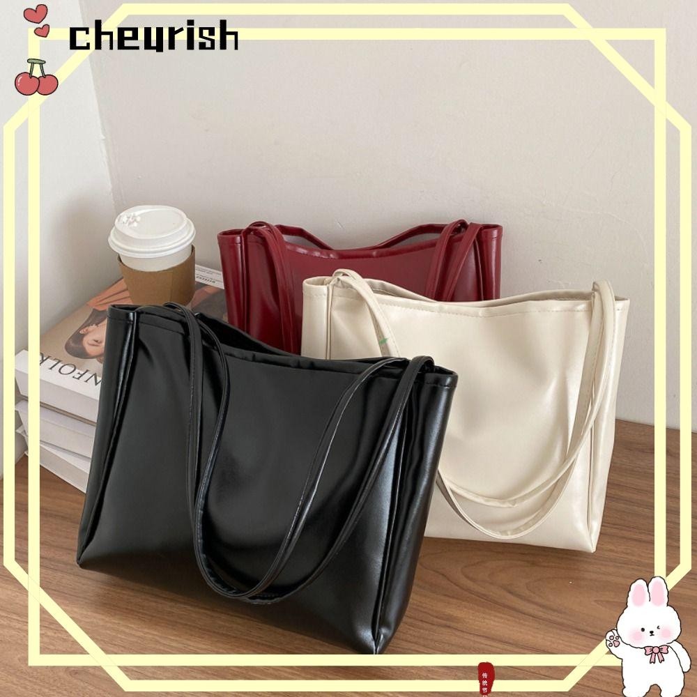 Cheurish Tote Bag กระเป๋าสะพาย PU ความจุขนาดใหญ่ กระเป๋า Messenger ทนทานผู้หญิง