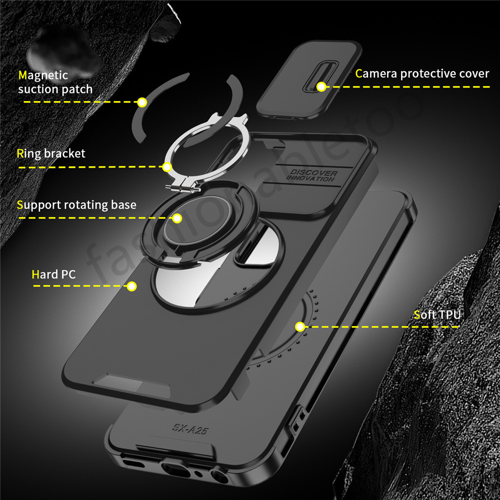 ปลอกสําหรับ Vivo Y200 Y 200 VivoY200 4G 5G กันกระแทกเคสโทรศัพท์เกราะแหวนวงเล็บ Stent Push กล้องเลนส์ป้องกันปกหลัง - รูปที่ 3