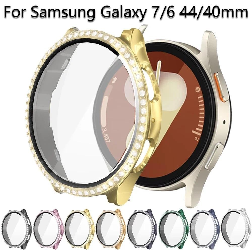 เพชร Bling สําหรับ Samsung Galaxy Watch 7 40 มม.44 มม.คริสตัลกันชนป้องกันสําหรับ Galaxy Watch 6 40 มม.44 มม.อุปกรณ์เสริม