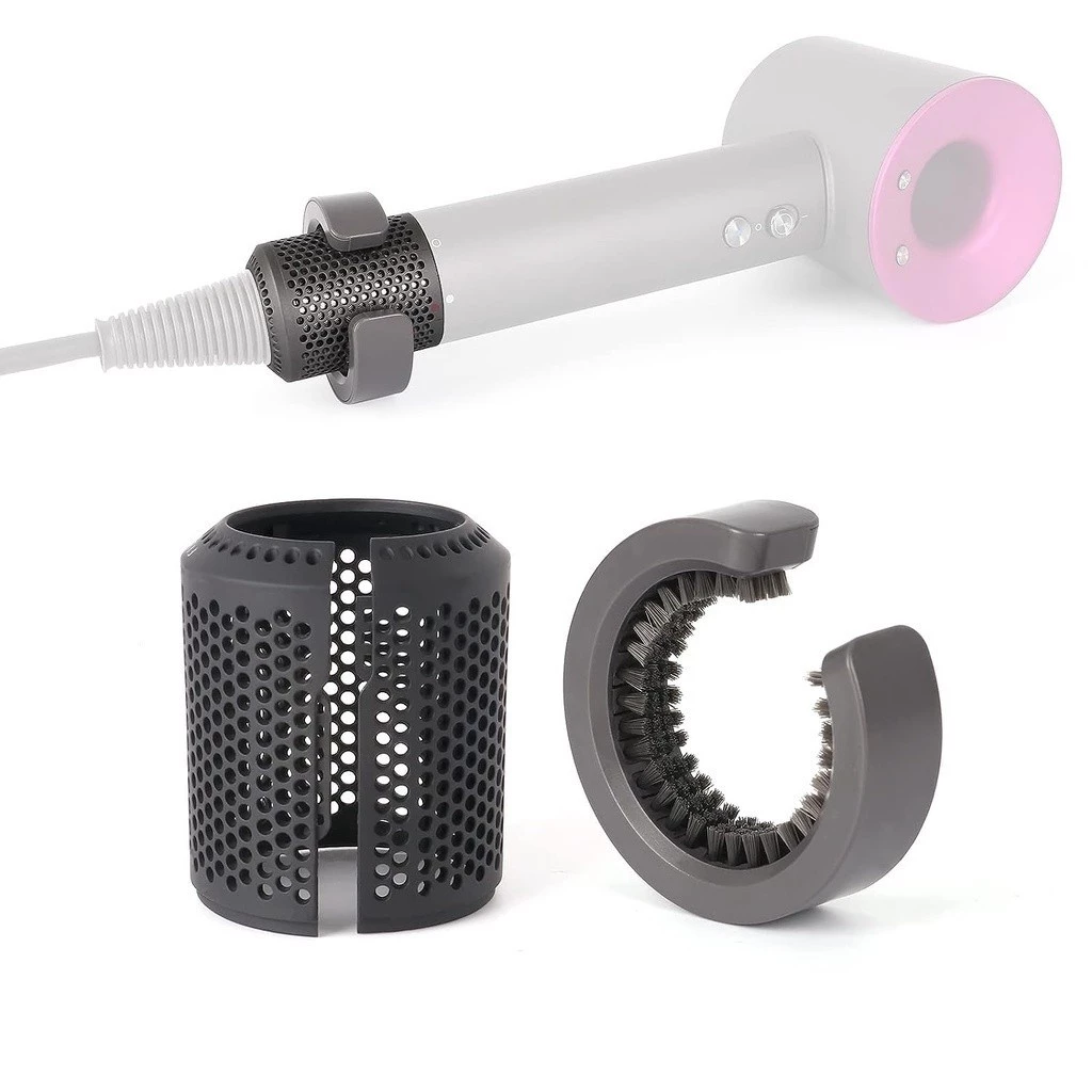 อัพเกรดไดร์เป่าผมกรองปกเข้ากันได้สำหรับ Dyson Supersonic HD01 hd03 hd08รุ่น, เครื่องเป่าผมกรองกรองด้วยกรองทำความสะอาดแปรงอะไหล่ (สีเทา)