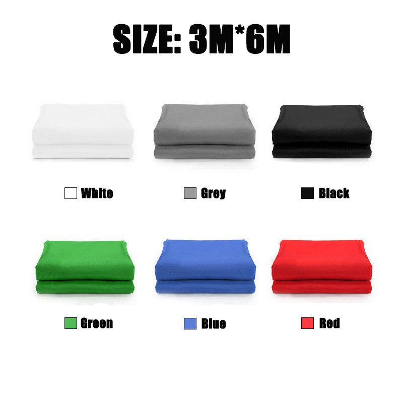 Photo Studio ฉากเขียว 3x6m Green Screen Polyester Cotton Cloth Photography Chromakey Background Backdrop