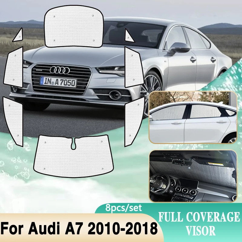 ครอบคลุมเต็มรูปแบบบังแดดสําหรับ Audi A7 อุปกรณ์เสริม 2010 ~ 2018 2019 RS7 4G8 4K8 กระจกหน้าต่าง Viso