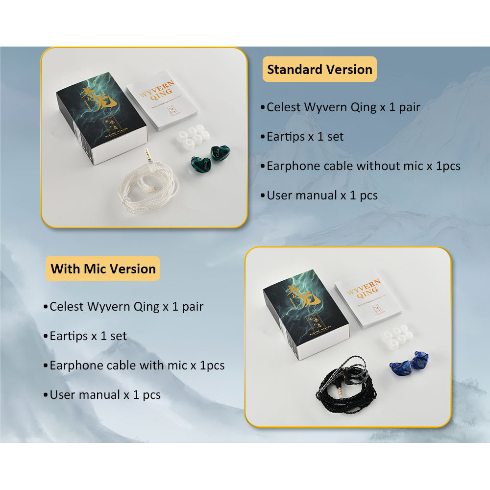 Kinera Celes Wyvern Qing หูฟังชนิดใส่ในหู 10 มม. LCP Dynamic Driver ที่ถอดออกได้ Boom ไมโครโฟน IEMs สายสัญญาณเสียง