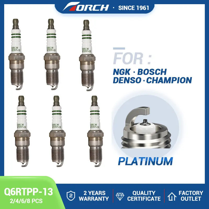 2-8PCS จีน Original Spark Plug Q6RTPP-13 Double Platinum เทียนแทนที่สําหรับ Denso VT20 สําหรับ PTR6D