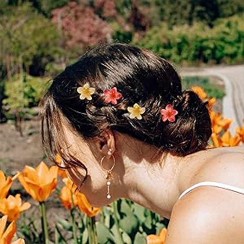 น่ารักฮาวาย Plumeria ดอกไม้ Hairpin Mini Grips คลิป Barrettes อุปกรณ์เสริม Headwear ราคา ถูกที่สุด ดีลบีเคเค แกลเลอรีภาพที่ 7