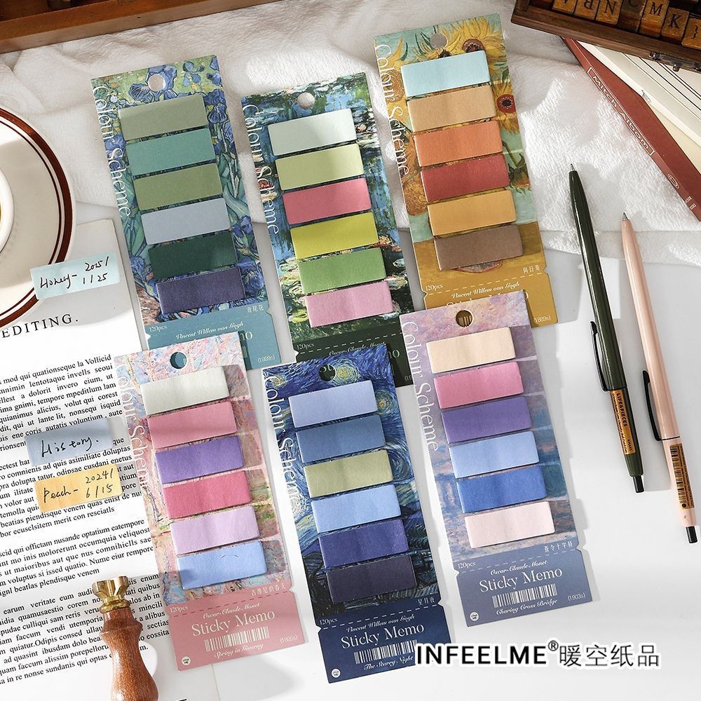 120 ชิ้น Sticky Tabs สําหรับ Annotating หนังสือ Morandi แท็บสําหรับ Binders หน้าเครื่องหมาย Sticky N