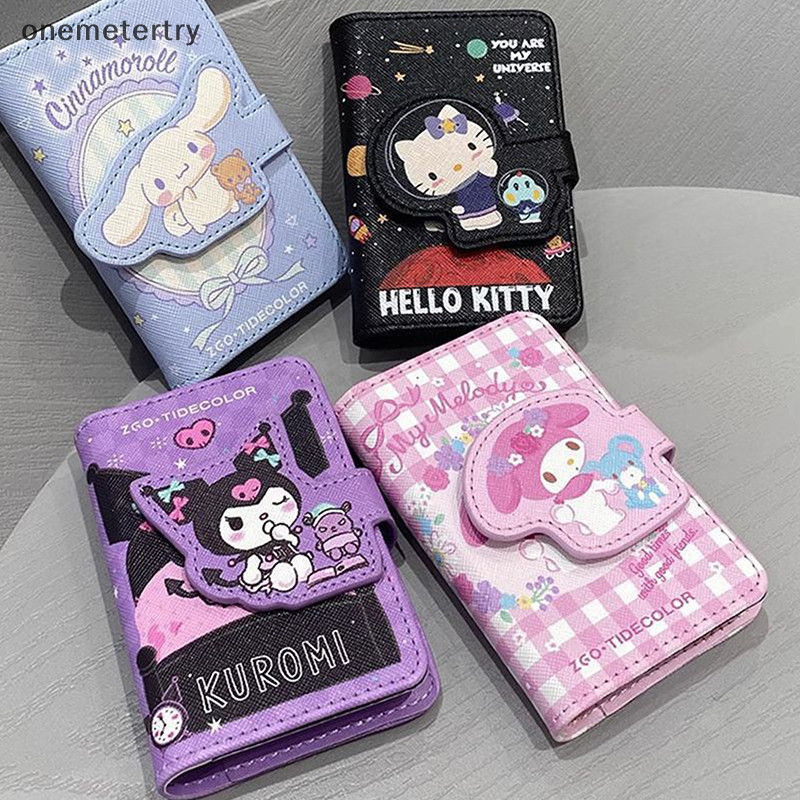 Onem Sanrio การ์ดกระเป๋า Pu หนัง Multi Slot Card Sleeve อะนิเมะ Hellokitty Kuromi Cinnamoroll Kawaii ผู้ถือบัตรกระเป๋าสตางค์ n