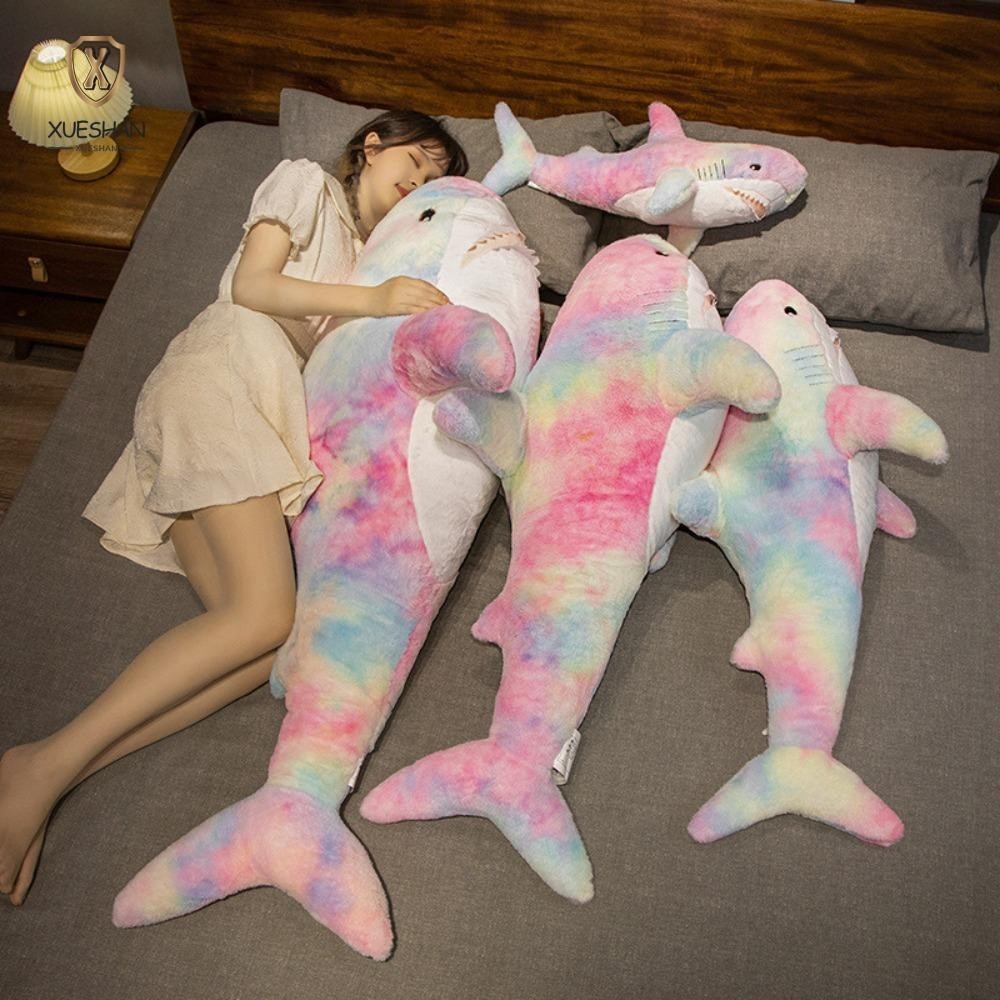 ซูเอซาน หมอนฉลามของเล่นตุ๊กตา,หมอนตุ๊กตาฉลามนุ่มที่มีสีสัน,ตกแต่งบ้าน30/45/60ซมเบาะตุ๊กตาของขวัญวันเกิดนอนตุ๊กตา