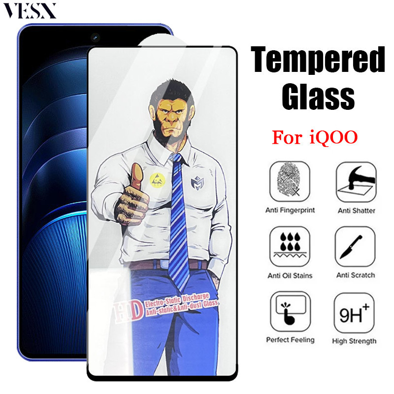 กอริลลากระจกนิรภัย HD ป้องกันไฟฟ้าสถิตย์สำหรับสำหรับ VIVO iQOO 13 12 11 11s 10 9 9T 9 SE Neo 10 9 9s 7 Z9 Z9x Z8 Z7 Turbo China Lite Pro+ Plus 4G 5G 2024
