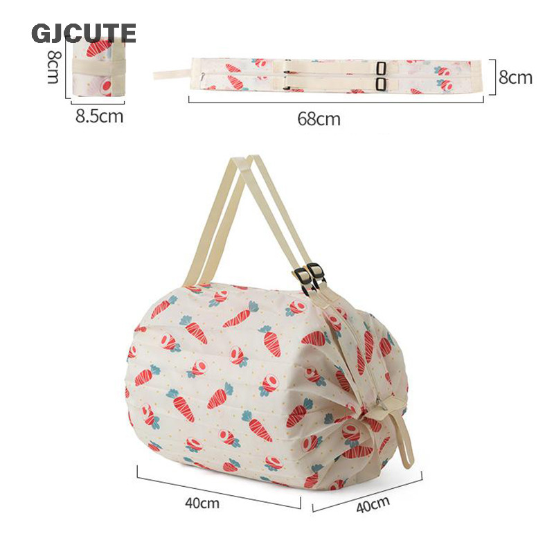 Gjcute พับเป็นมิตรกับสิ่งแวดล้อมเดินทางแบบพกพาความจุขนาดใหญ่หนาถุงของชําขนาดใหญ่ WTD