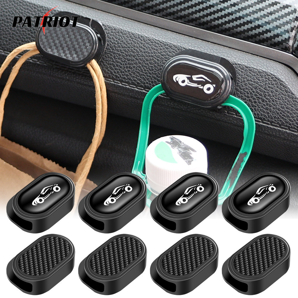 Carbon Fibre Mini Car Storage Hook - สีดําที่มองไม่เห็น Dashboard ติดตั้ง Hooks - สําหรับ Key, Data 