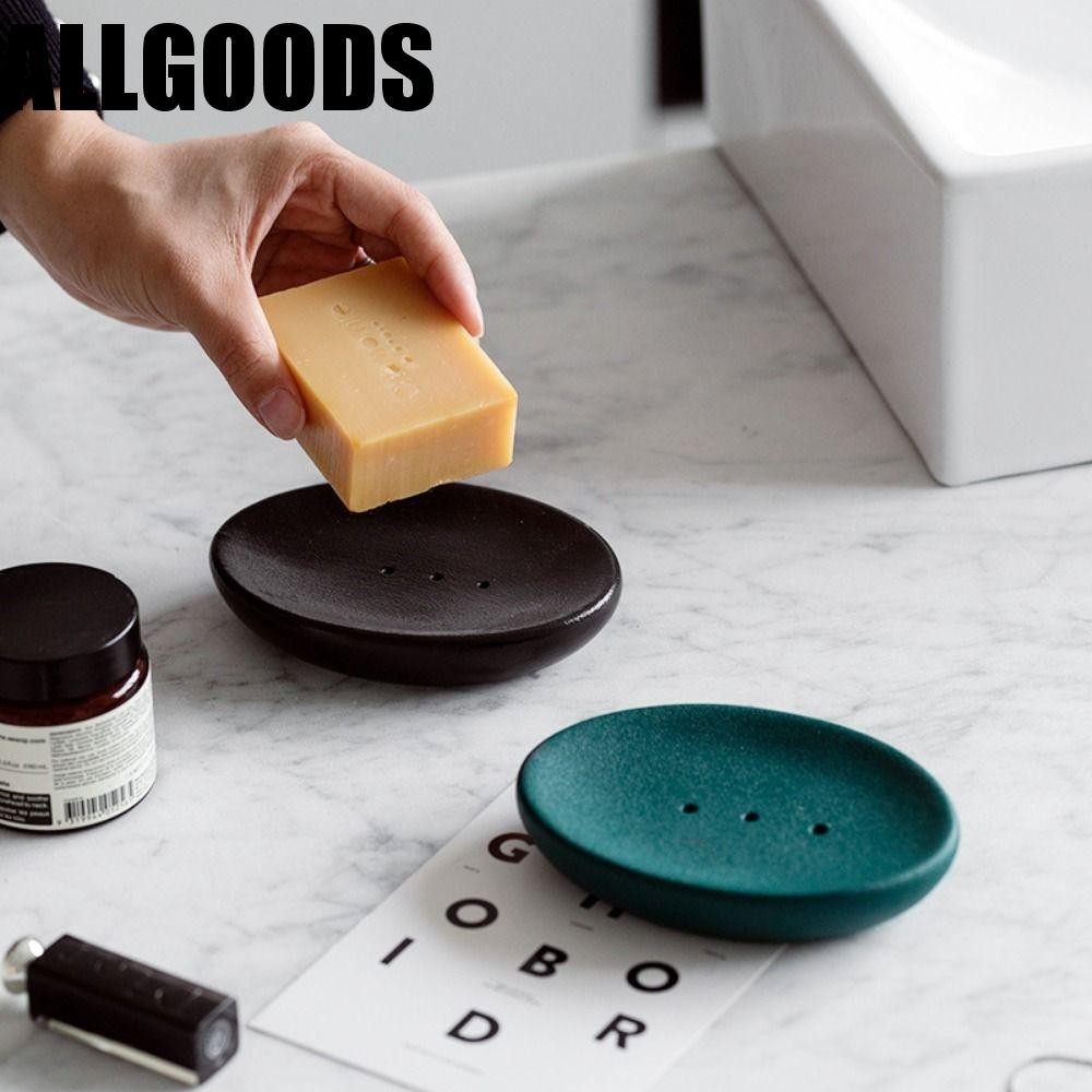 Allgoods เซรามิค Frosted จานสบู่, Snowflake Glaze Keep Soap Bars แห้งชั้นวางสบู่สีทึบ, Self Draining ขยายสบู่ Life Light Luxury สบู่Drying Rack ห้องน้ํา