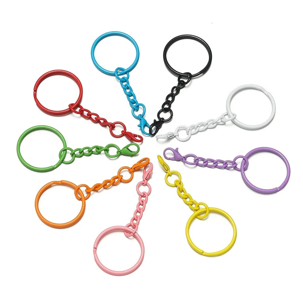 St. kunkka 5 ชิ้น/10 ชิ้นสีเหล็กพวงกุญแจ Lobster Clasp พร้อมแหวน Twist Chain รูรับแสงสําหรับ DIY พวงกุญแจกุญแจรถอุปกรณ์เอกสารทํา