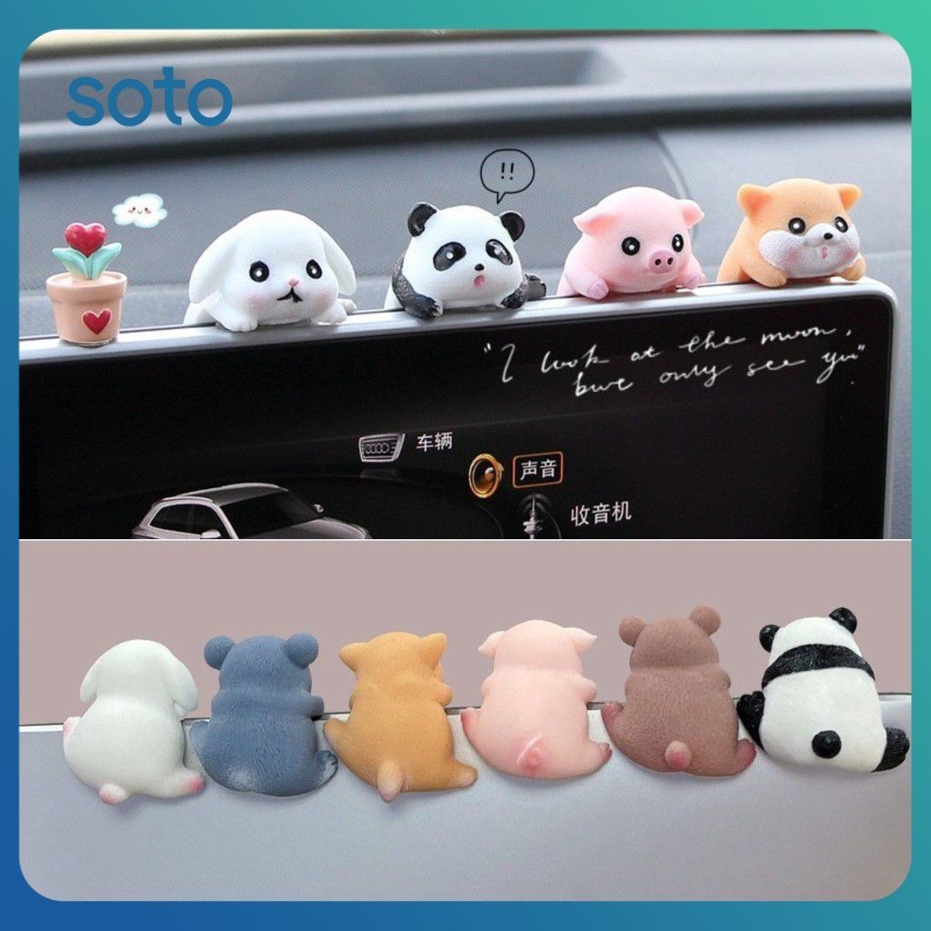 ♫ เครื่องประดับตกแต่งหน้าจอทีวีคอมพิวเตอร์รูปสัตว์น่ารัก เครื่องนำทางในรถยนต์ ตุ๊กตาตกแต่งเดสก์ท็อป