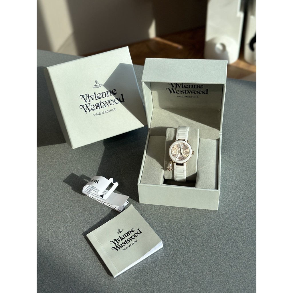Vivienne Westwood Special White Ceramic Material Shixing Womens Watch 32MM