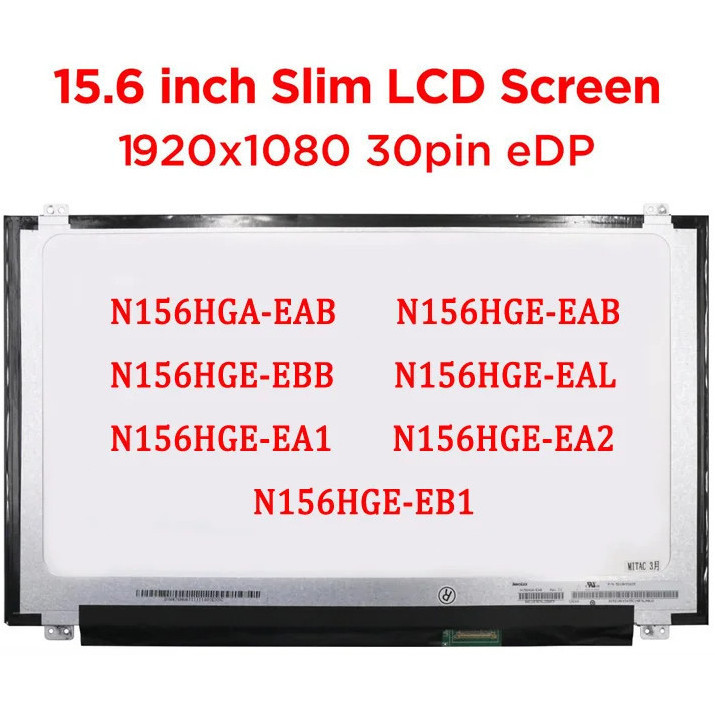 15.6 แล็ปท็อปหน้าจอ LCD N156HGA-EAB fit N156HGE-EAB N156HGE-EBB N156HGE-EAL EA2 EB1 FHD จอแสดงผล 30p