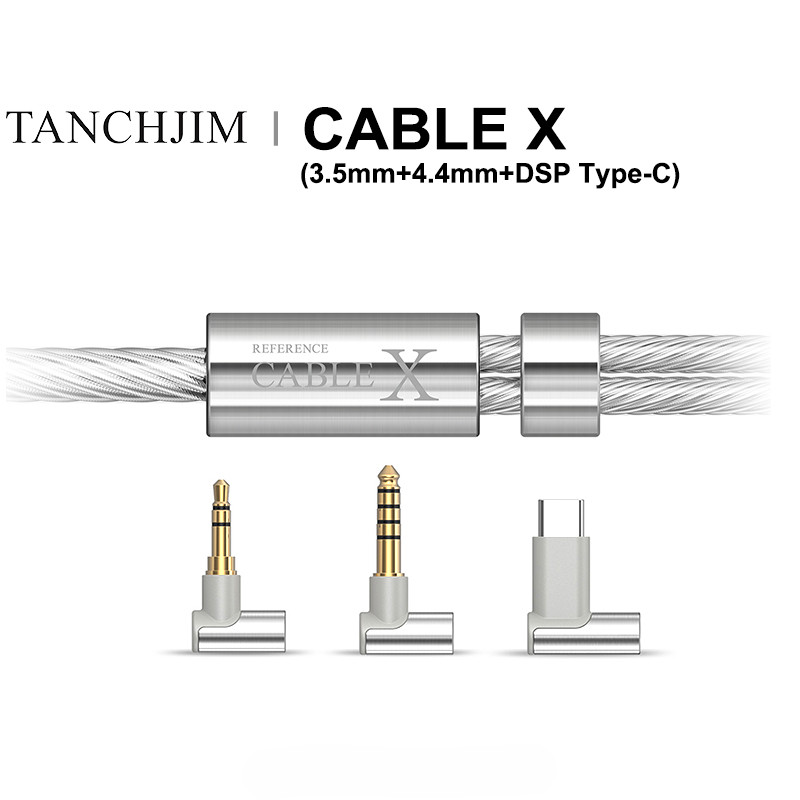 Tanchjim Cable X อัพเกรดสายหูฟังทองแดงเงิน 0.78 มม. 3 ปลั๊ก 3.5 มม./4.4 มม./DSP Type-C สําหรับ Oxyge