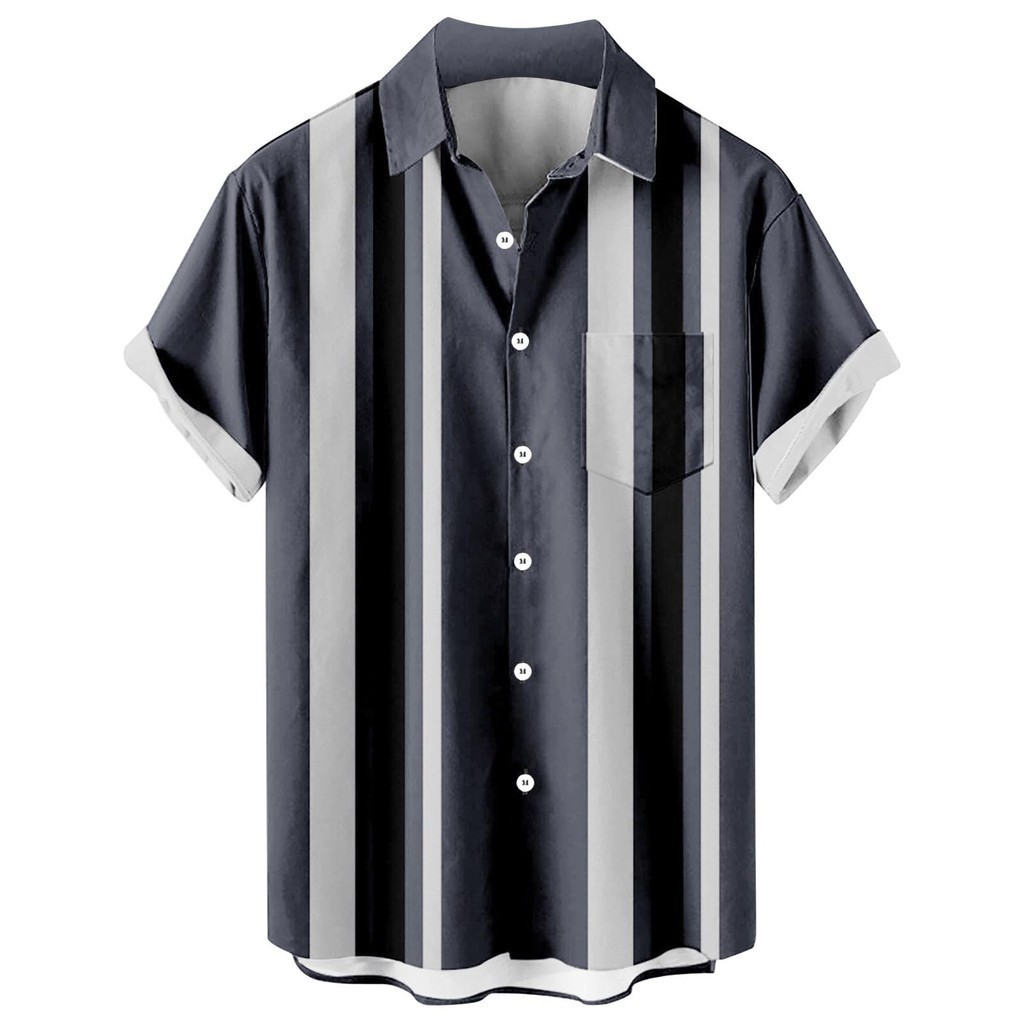 ฤดูร้อนผู้ชาย Patchwork เสื้อวันหยุดชายหาดแนวโน้มแฟชั่น Leisure Basic 2024 ฤดูร้อนใหม่เสื้อ Contrast สีเสื้อชาย