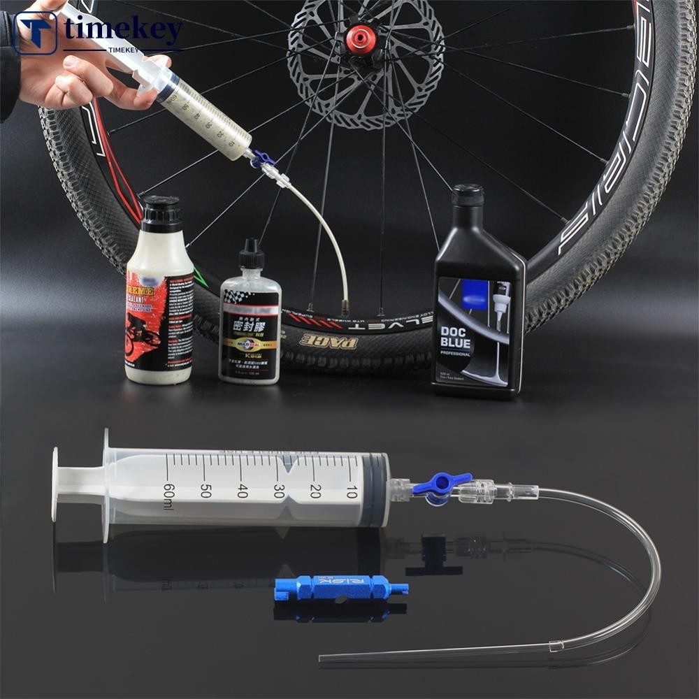 Timekey จักรยานขี่จักรยานจักรยาน Tubeless Tyre Sealant หัวฉีดเครื่องมือฉีดเข็มฉีดยาวาล์ว Core Removal เครื่องมือ I8O6