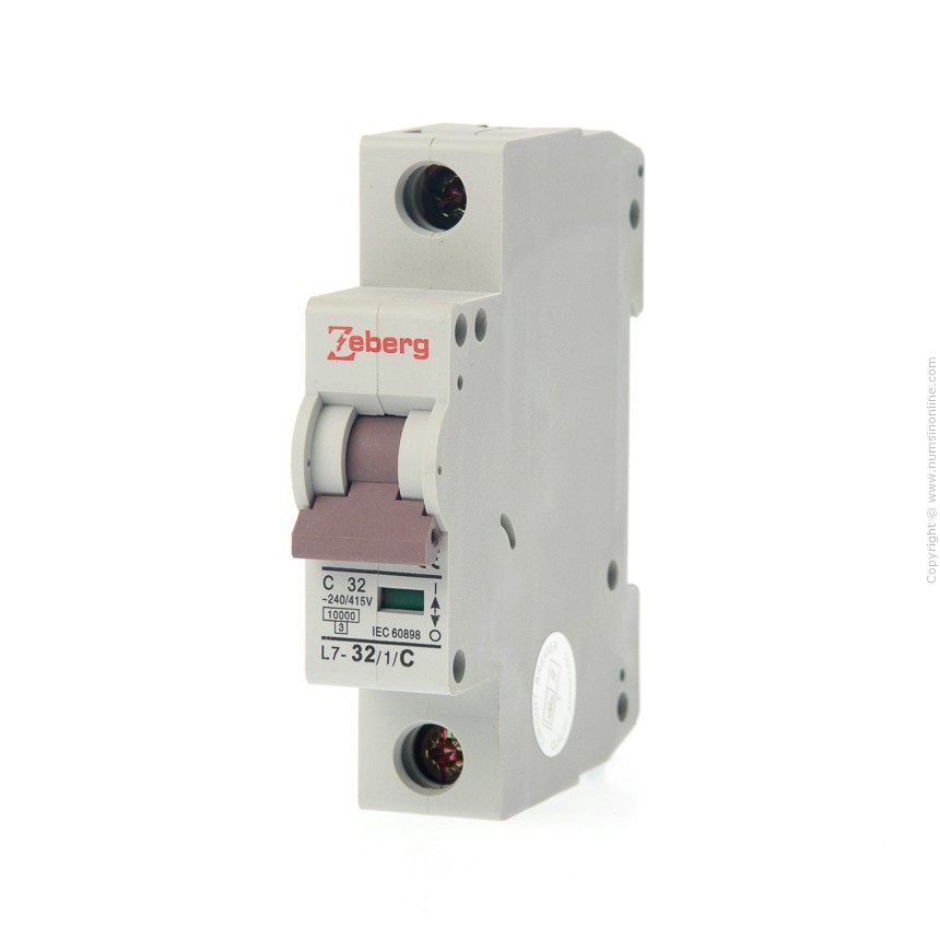 ตัวตัดไฟ เซอร์กิตเบรกเกอร์ 32A 1P ZEBERG