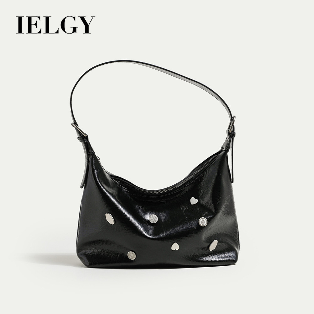 Ielgy Black Underarm Female Bag Shoulder Messenger Bag