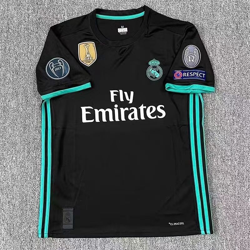 Retro Edition 2017/18 เสื้อฟุตบอลและเสื้อ Real Madrid Away สําหรับ S-2XL,สามารถเพิ่มชื่อและหมายเลขของคุณได้