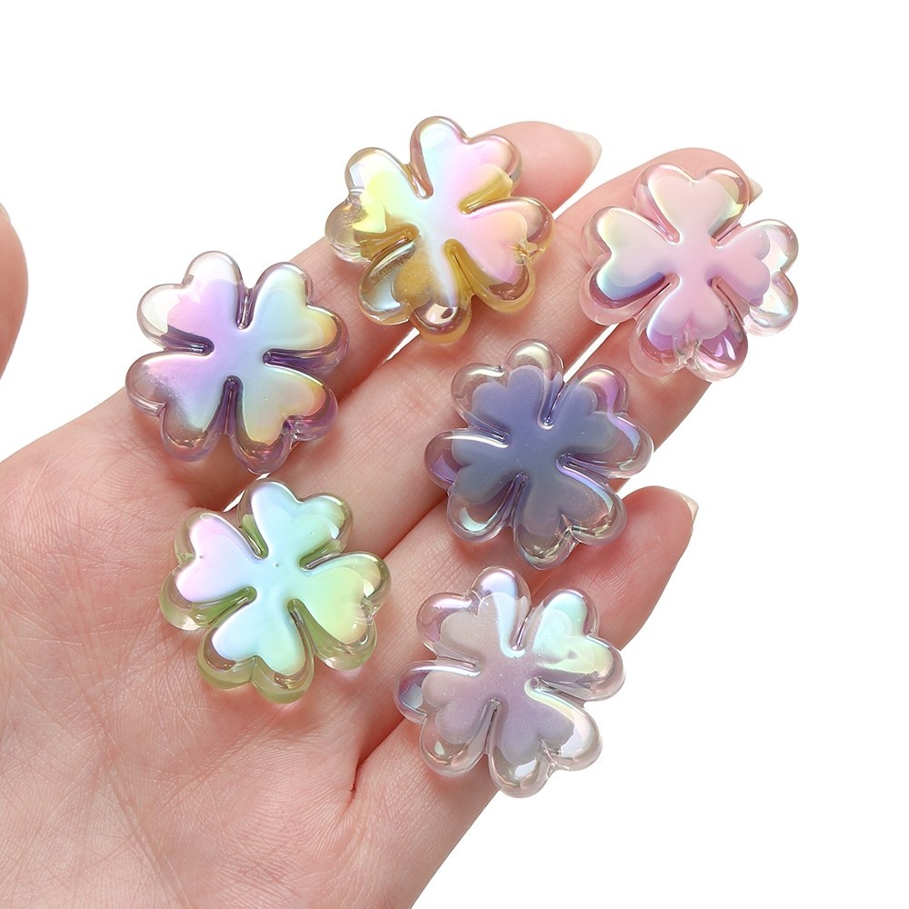 St. kunkka 2-5 ชิ้นอะคริลิค Four-Leaf Clover ลูกปัดโปร่งใส 2 สีอะคริลิคดอกไม้ลูกปัดสําหรับ DIY สร้อยข้อมือสร้อยคอทํา ราคา ถูกที่สุด ดีลบีเคเค แกลเลอรีภาพที่ 8
