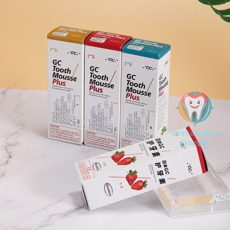 GC Tooth Mousse ครีมครีมเฉพาะที่มีแคลเซียมชีวภาพฟอสเฟตและฟลูออรีน