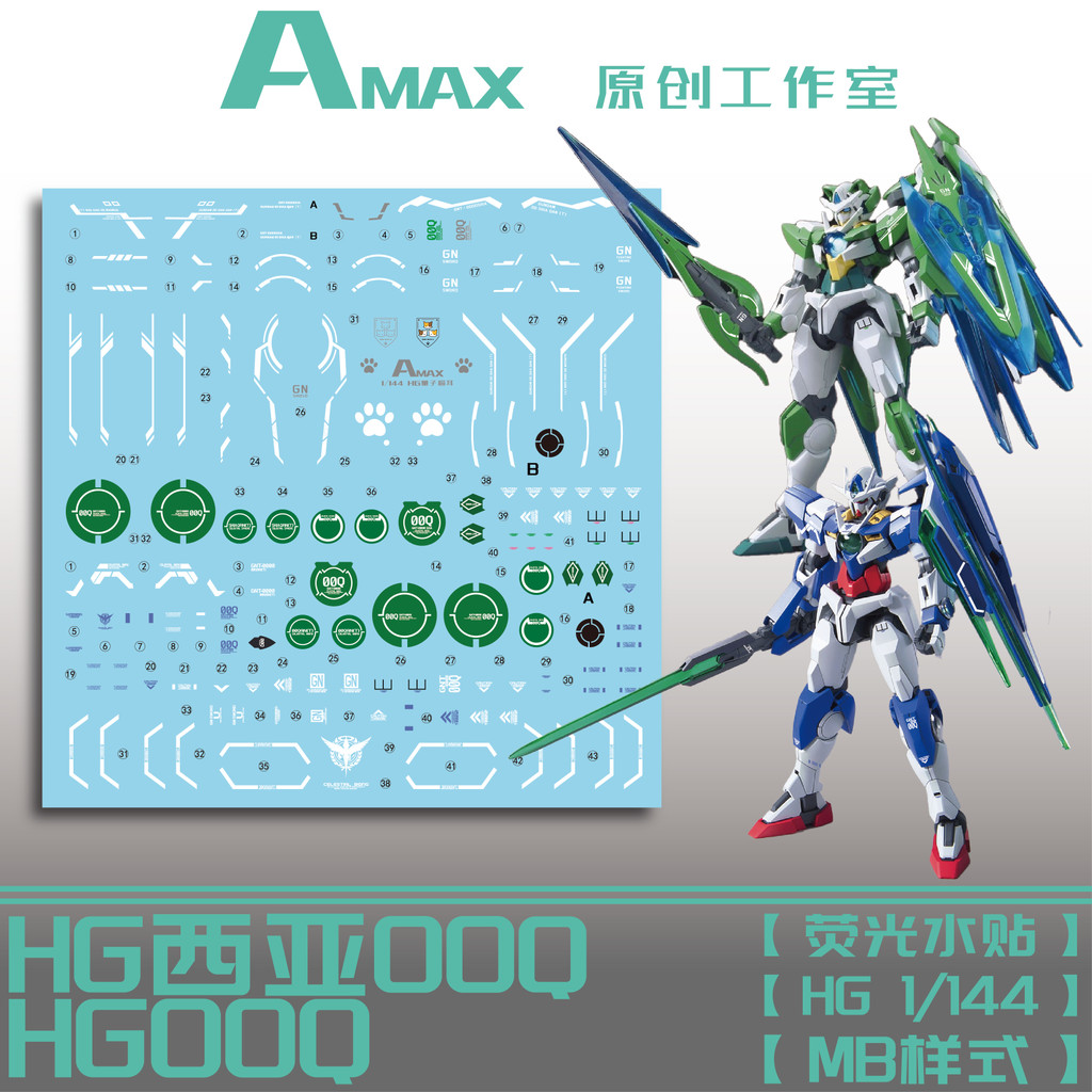 AMAX HG 1/144 00Q JJ 00 SHIA QANT Water slide decal