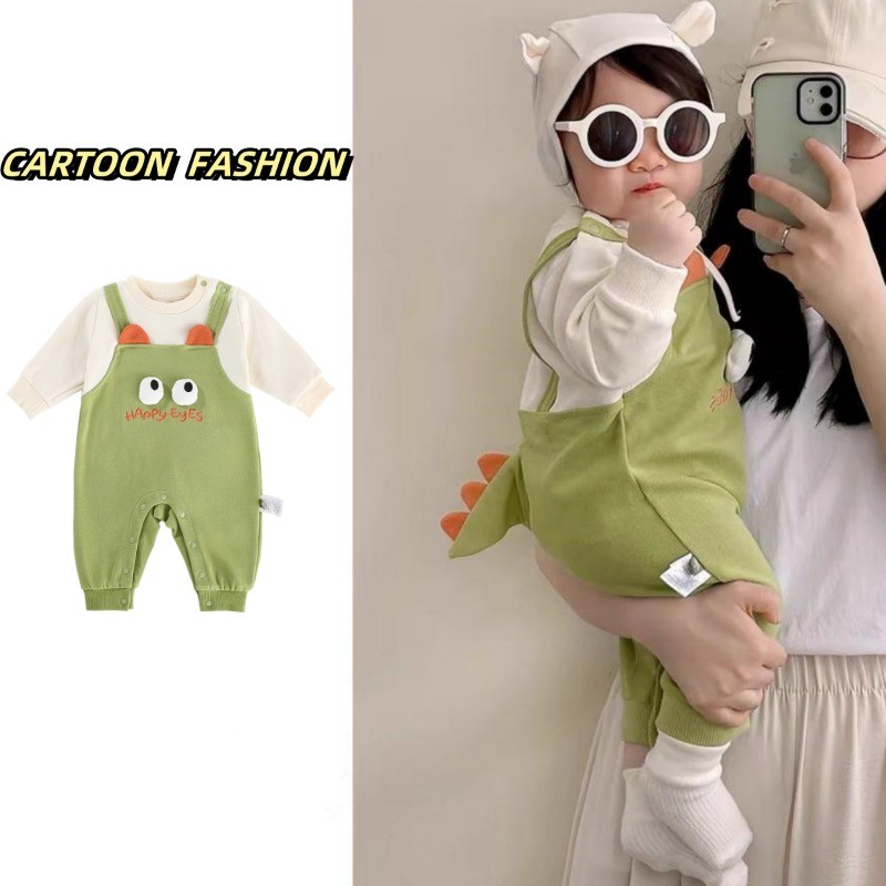 เด็กromperเสื้อผ้าฤดูใบไม้ร่วงแขนยาวjumpsuitsเด็กทารกสาวการ์ตูนแฟชั่นbodysuits 0-2ปีเสื้อผ้าเด็กOnesie