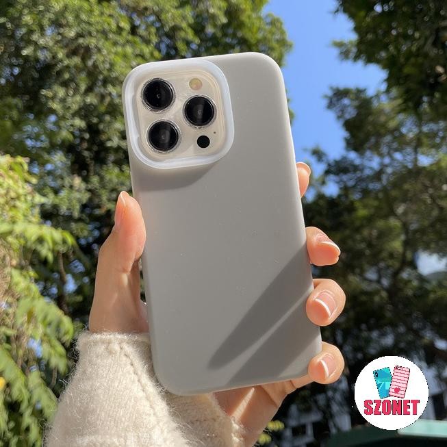Simple สีทึบซิลิโคนเหลว Jelly Soft กันกระแทกเคสโทรศัพท์สําหรับiPhone 15 14 13 12 11 Pro Max 15 Plus XS XR X 8 7 6S Plus + SE 2020 Anti-fall Pureสีเคสโทรศัพท์ปก