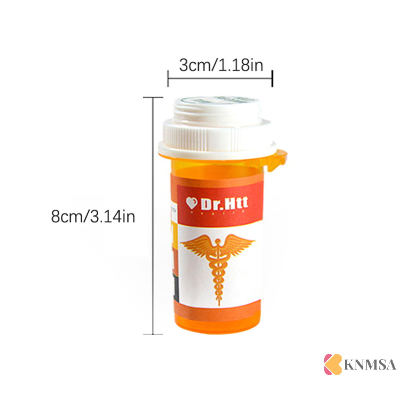 Knmsa] 50ML Push & Tailor Turn Vial Container Pocket Plastic Storage Stash Jar Pill Bottle Case Box Herb Container ศนเดิมคอเต่า