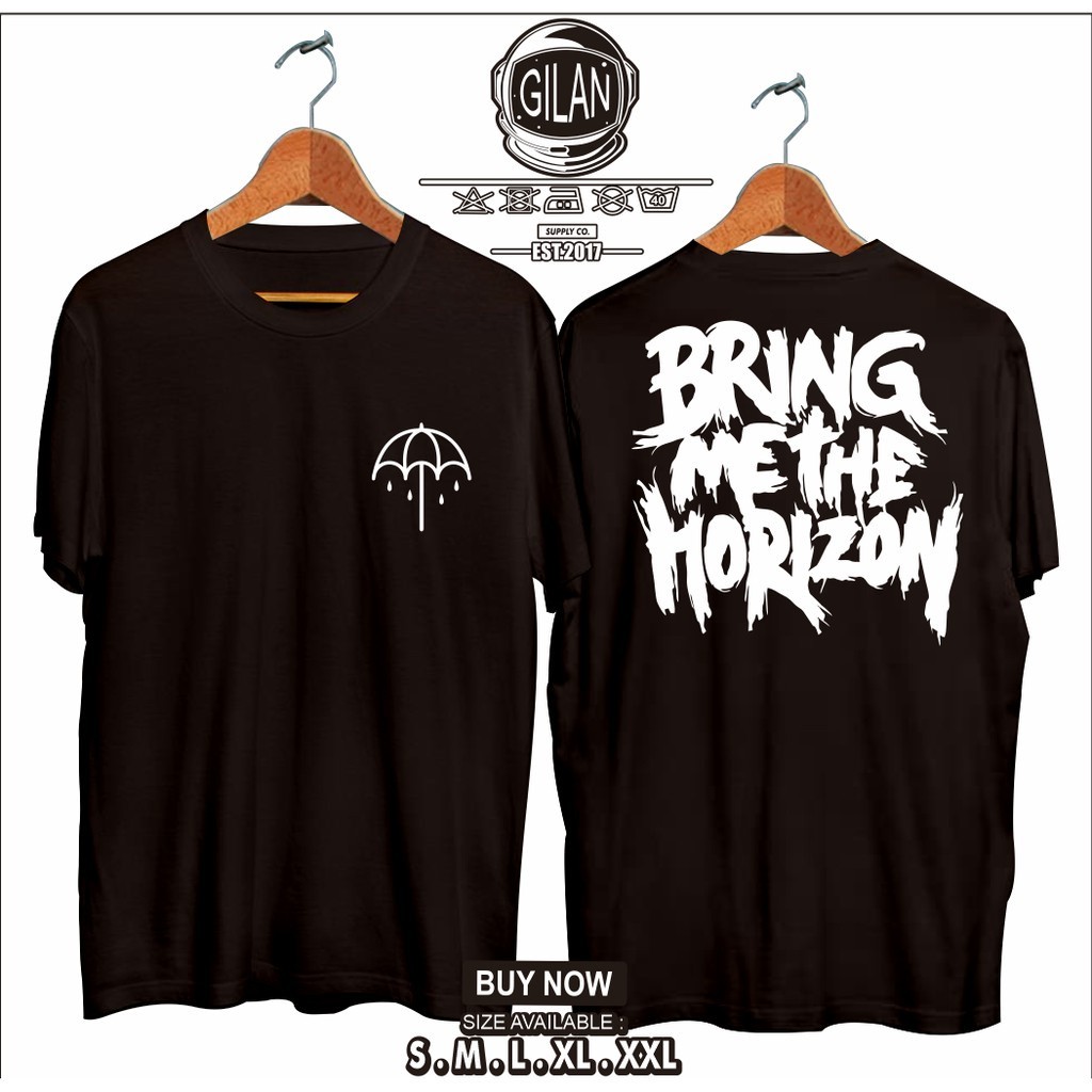 S-5xl พร้อมสต็อก 2024 Bring Me The Horizon เสื้อยืด Rock Baju Lelaki ผ้าฝ้าย 100% Streetwear T เสื้อ