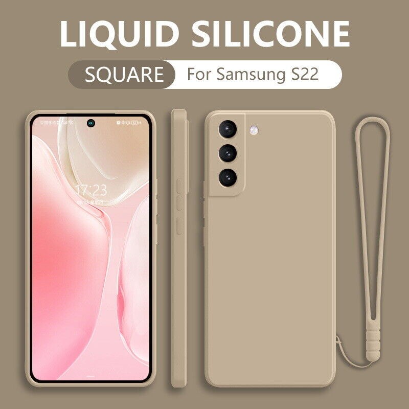 สายรัดข้อมือซิลิโคนเหลว Lanyard เคสโทรศัพท์สําหรับ Samsung Galaxy A53 A73 A32 5G A52 A72 S23 S22 Ultra S21 S20FE Plus ปกอ่อน