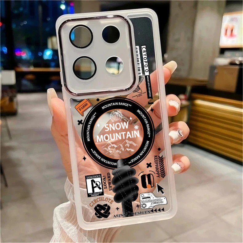 [คลังสินค้าพร้อม]เคสโทรศัพท์หรูหราสําหรับInfinix Gt 20 Proกรณีซิลิคอนนุ่มกันฝุ่นกันกระแทกสําหรับInfinix GT 10 Proฝาครอบรูปแบบภูเขาหิมะ